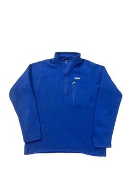 Patagonia better sweater quarter zip fleece jacket blue M mens